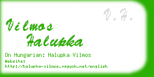 vilmos halupka business card